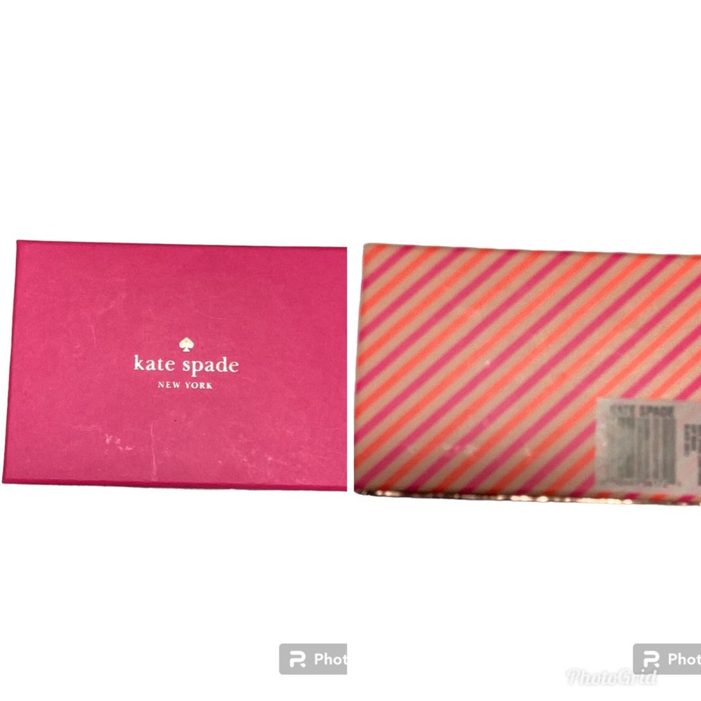Kate Spade Hot Pink Bright Orange Metallic Gold Gift Box & 2 Jewelry Dustbag Set